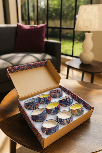 Decorative Scented Tin Candle Gift Set